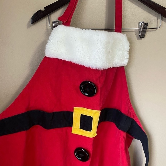 Vintage 2003 Mrs. Claus Santa Red Suede Apron - Picture 7 of 8
